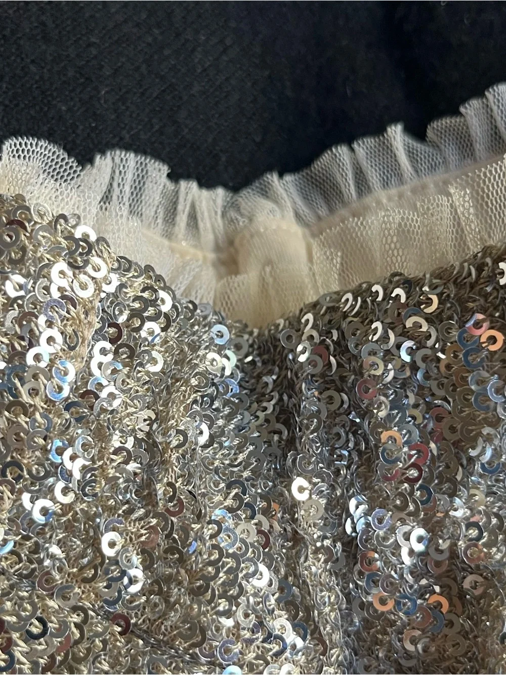 Zara Silver Sequin Ruffle Girls Skirt